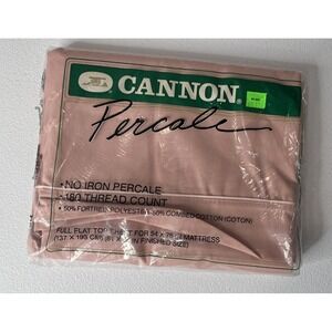 Cannon Percale Full Flat Top Sheet Mauve